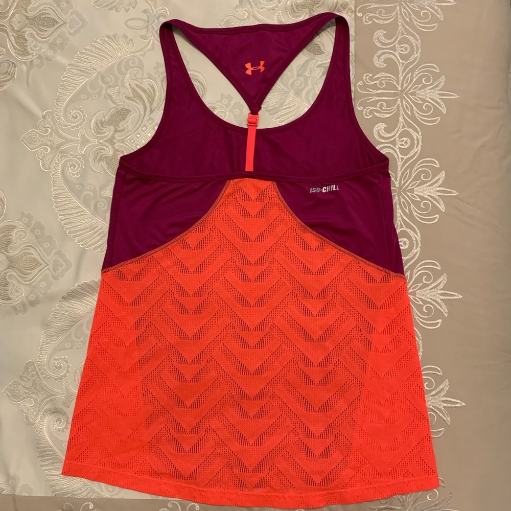UNDER ARMOUR flows workout tank Purple & Orange - Picture 2 of 2